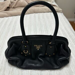 Prada Black Leather Shoulder Bag